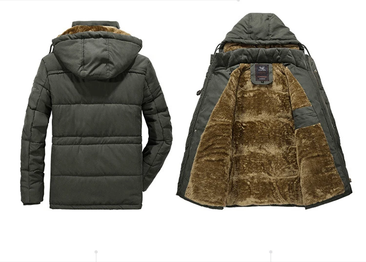 Размера плюс 8XL зимняя куртка пальто Для мужчин шерстяная подкладка-30 градусов с капюшоном на хлопковой подкладке, парка с хлопковой подкладкой, Для мужчин ветрозащитный карман