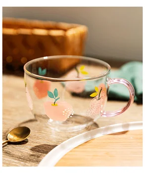 

Clear Travel Coffee Glass Mug Cute Nordic Juice Transparent Drinking Glasses Cup Small Kubek Do Kawy Kitchen Dining Bar EA60BL