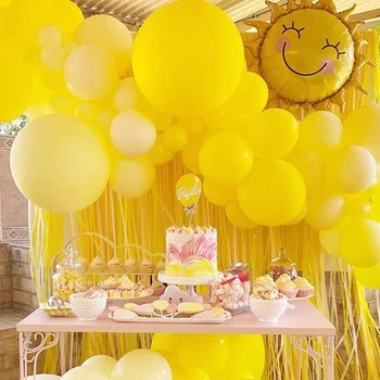 

Thicken Yellow balloon arch Latex balloon birthday Party Supplies Wedding Decoration 5/10/12/18/36 inch air balls