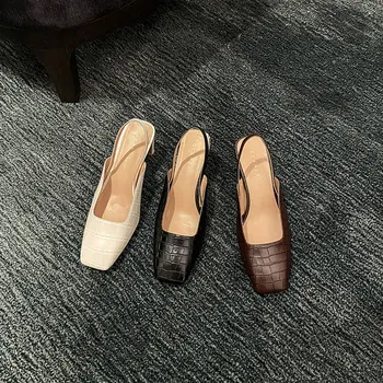 

Summer 2020 new leather crocodile Embossed sandals Andromeda Women with high heels and sexy head