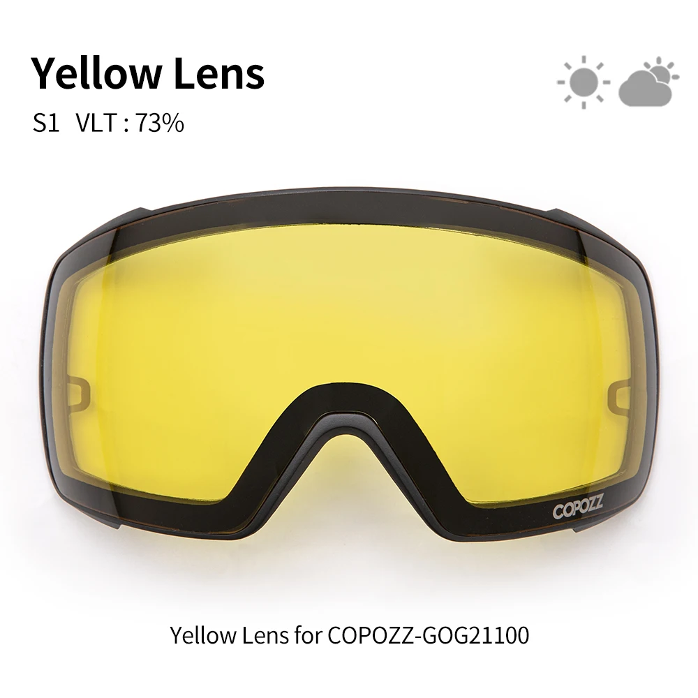 Copozz Magnetic Polarized Ski Goggles Anti-Fog Winter Double-Layers UV400 Protection Men Ski Glasses Eyewear with Lens Case Set 6