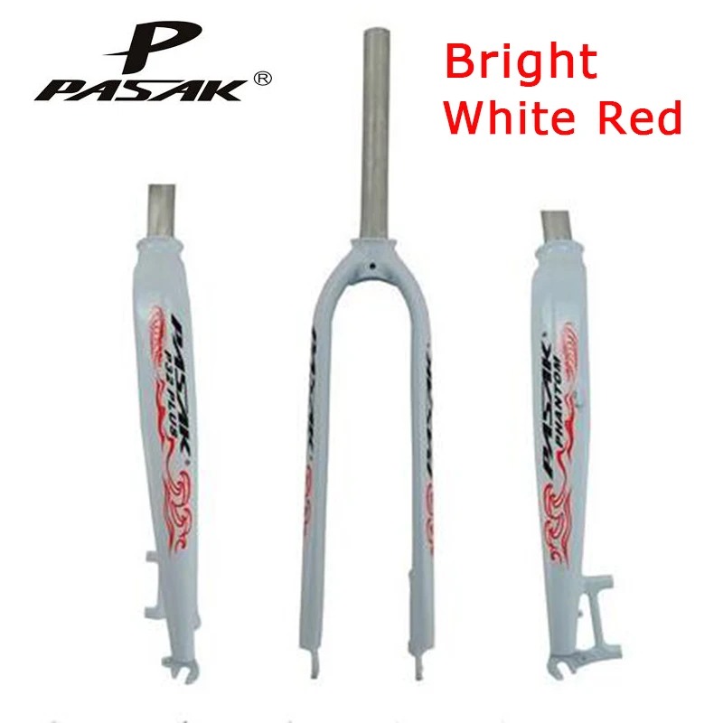 Bright White Red PASAK, новинка, жесткая вилка для велосипеда 26 дюймов, 27,5 дюймов, 29 дюймов, алюминиевая горная вилка для шоссейного велосипеда, жесткая вилка для велосипеда, модель P32, дисковый тормозной элемент - Цвет: Bright White Red