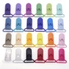 100 Pcs 20 Color Mixed Hot D Shape 25mm Plastic Baby Pacifier Clip Holder Newborn Baby Dummy Soother Bib Toy Chain Gift 2
