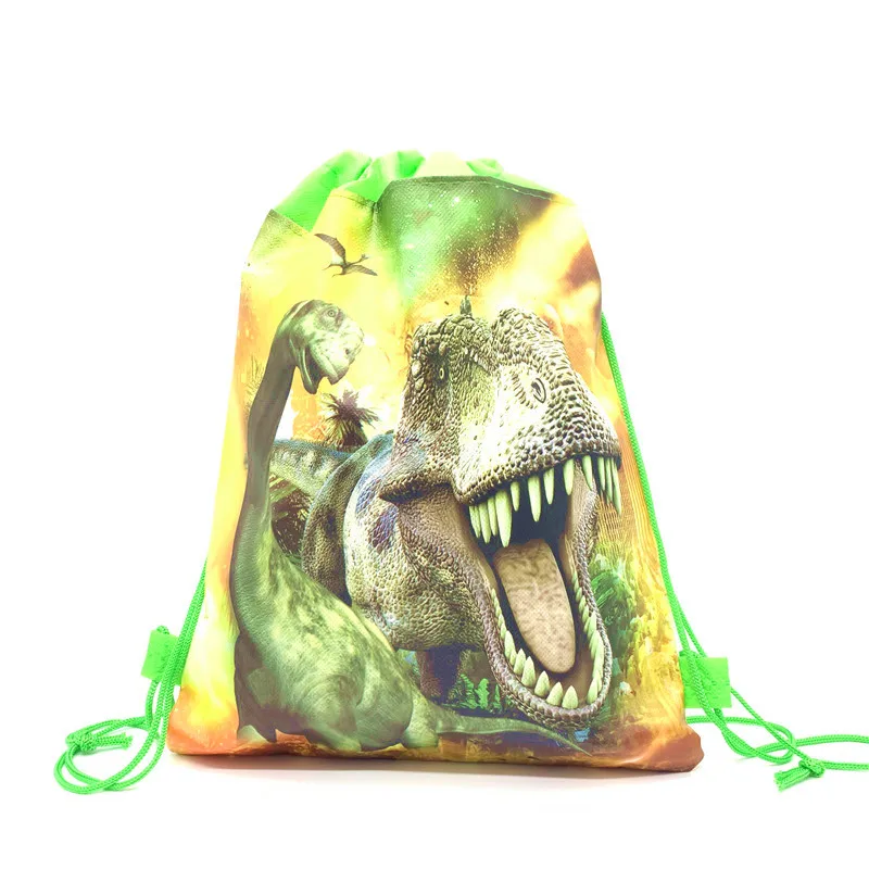 1 шт История игрушек красочные нетканые ткани шнурок сумки Дети День Рождения украшения Винни Хэллоуин конфеты нарисованные карманы - Цвет: Dinosaur-2-1pcs