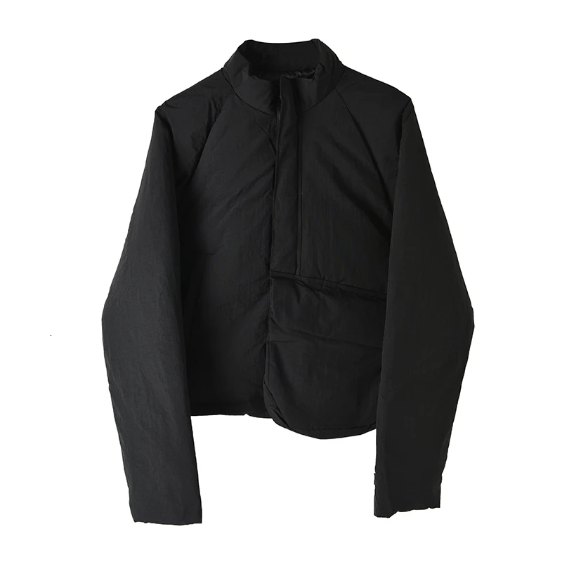 [EAM] черное теплое короткое пальто с хлопковой подкладкой большого размера с длинным рукавом, Свободная Женская парка, модная новинка осень-зима JI5110 - Цвет: Black