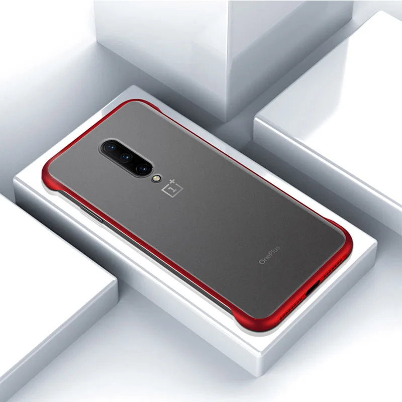 SemgCeKen Бескаркасный бампер с кольцом Прозрачный чехол для oneplus 6 6t 7 pro 7pro oneplus 7 one plus ультра тонкий матовый чехол для телефона - Цвет: red