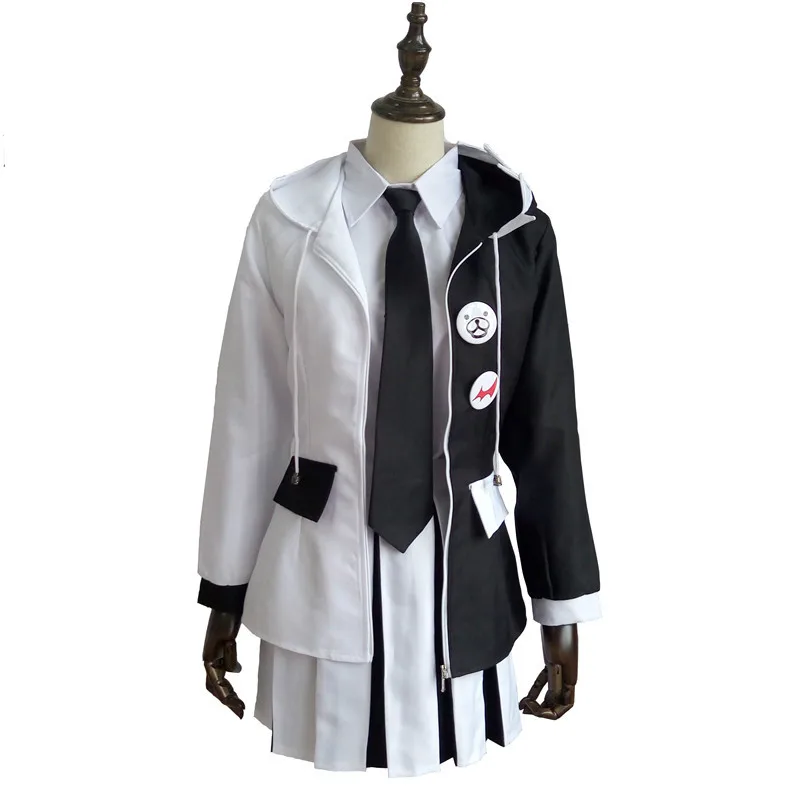 Аниме Danganronpa Monokuma черный белый медведь костюмы для косплея униформа брюки платье юбка полный костюм для женщин мужчин Хэллоуин Вечерние