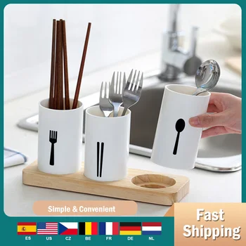 

Multifunction Spoon Chopsticks Fork Storage Box Kitchen Countertop Cutlery Rack Organizer Flatware Drain Rack Kitchen Tool