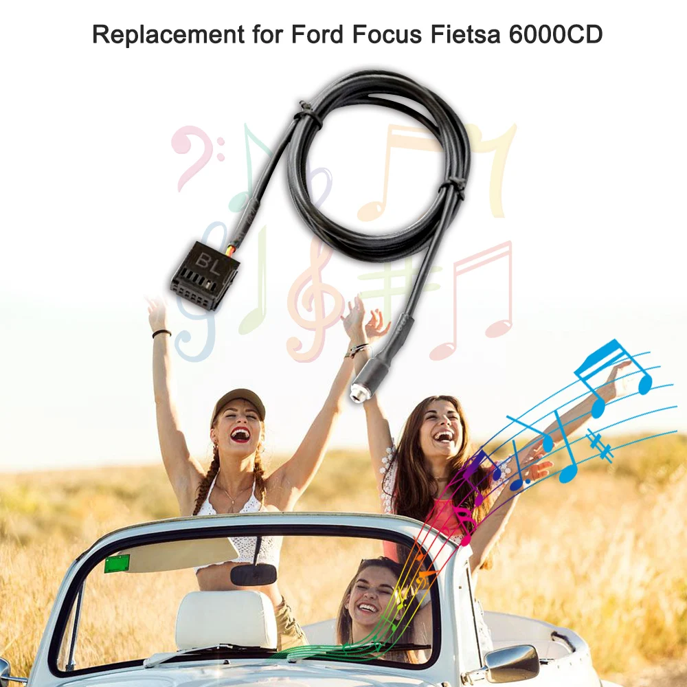 Автомобильный Aux-in аудио кабель с 4 Инструменты для удаления Замена для Ford Focus Fietsa 6000CD