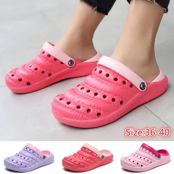 

Women Sandals Beach Shoes Breathable Home Waterproof Non-slip Bathroom Slippers 3 Colors