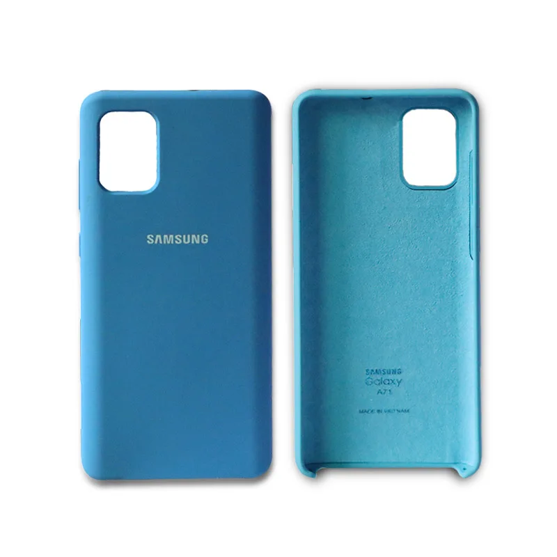 Оригинальный чехол накладка для Samsung A41 жидкий силиконовый шелковистый мягкий