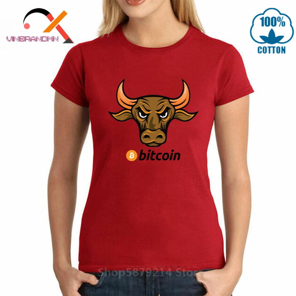 Golden Bull Animal Print Bitcoin T Shirts Woman Crypto Coin Cryptocurrency  Binary Bitcoin T-shirt Female Camisetas Bit Coin Tees - T-shirts -  AliExpress