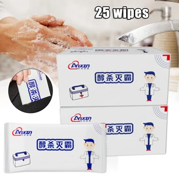 

25pcs/box Disinfection Wipes Sterilize Safe Hygiene Cleaning Healthcare Disinfecting Wipe for Outdoor Kitchen Office Traveling