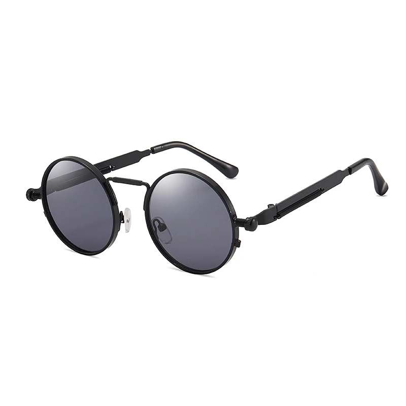 AIMISUV металлические стимпанк Солнцезащитные очки мужские модные круглые очки фирменный Дизайн Винтажные Солнцезащитные очки высокое качество UV400 Готический стиль - Цвет линз: AMS702C1