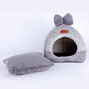 

New Winter Warm Cat Cave Houses Dog House Pet Bed Puppy Kennel Foldable Confortable Small Medium Dogs Cat Tent Cats Nest Product