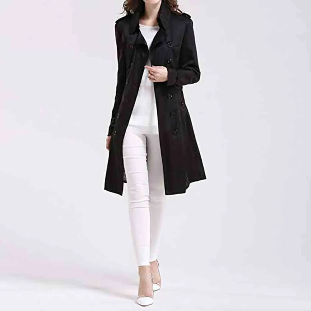 Пальто для женщин двубортное приталенное длинное зимнее пальто Casaco Feminino Abrigos Mujer Осенняя верхняя одежда FB