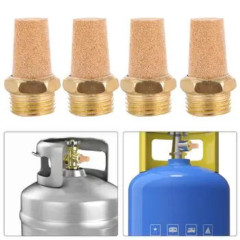 

4pcs Pneumatic Muffler G1/2 Male Thread Pneumatic Silencer Brass Exhaust Muffler