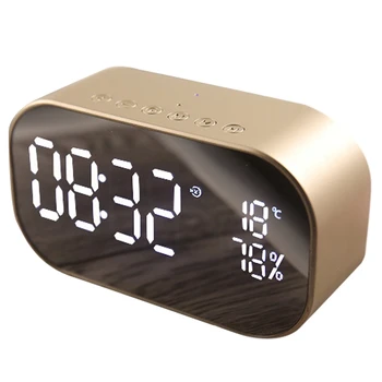 

Wireless Bluetooth Speaker, Subwoofer ligent Dual Alarm Clock Dual Sound Unit Bluetooth 4.2+EDR FM Radio Speaker