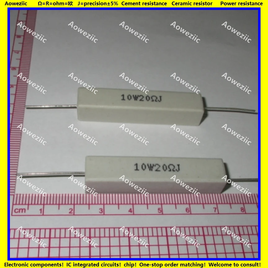 

Горизонтальный цементный резистор RX27 10 Вт 20 Ом 20 R 20 RJ 10W20RJ 10W2 0 Ом, керамическое сопротивление, точность 5%, сопротивление мощности, 10 шт.