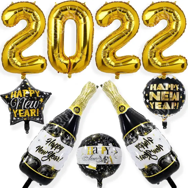 Imitatie dinosaurus Luchtpost 2022 Gelukkig Nieuwjaar Ballon Partij Decoratie Champagne Wijn Fles  Ballonnen Nieuwjaar Ballonnen Kerst Decoratie Benodigdheden|Ballonnen &  Accessoires| - AliExpress