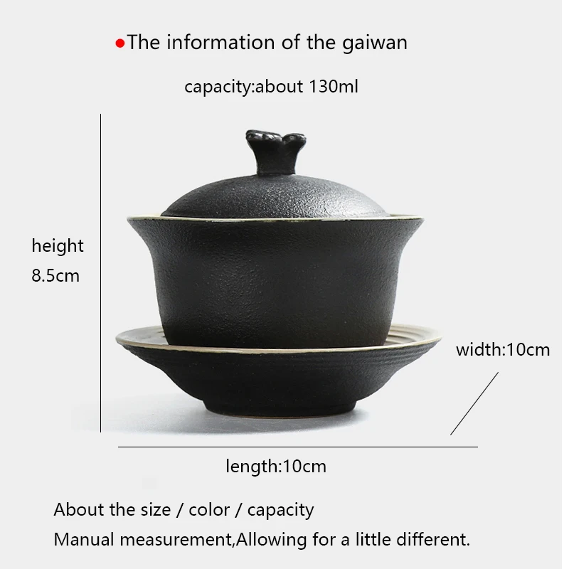 Gaiwan керамика 130 мл керамика чаша для чая мастер чашка блюдце крышка набор черный чай посуда пуэр чаши посуда для напитков контейнер пиалы для чая ремесло