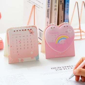 

2020 Year Lovely Rainbow Bridge Series Desk Calendar DIY Mini Portable Calendars Daily Schedule Planner