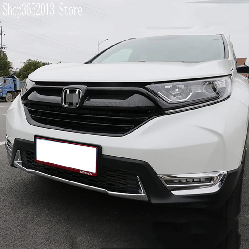 3 шт. для Honda CRV CR-V- ABS Хром Передняя решетка верхняя часть накладка и фары брови отделка полосы