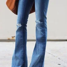 VAZN осень горячая Распродажа экзотический дизайн женские длинные штаны однотонный сексуальный стиль элегантные женские комбинезоны бодиокн расклешенные джинсовые Pnats MC5610