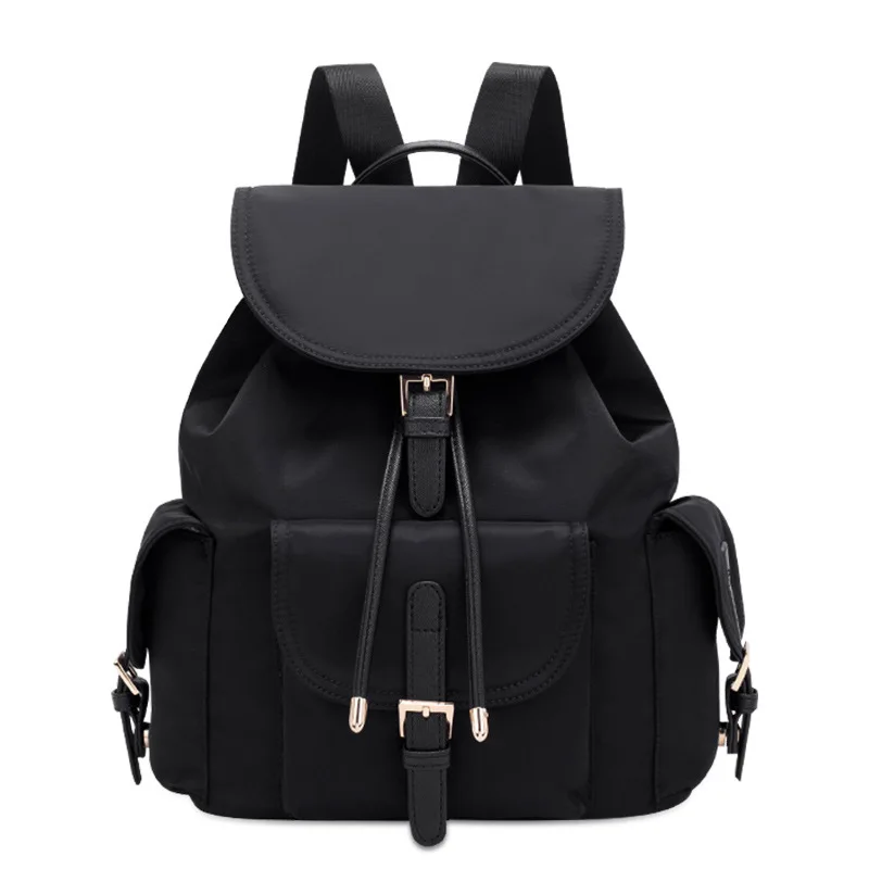 2020 new arrival waterproof oxford women backpack flap cover draw string female shoulder back packs bags blue,red,black