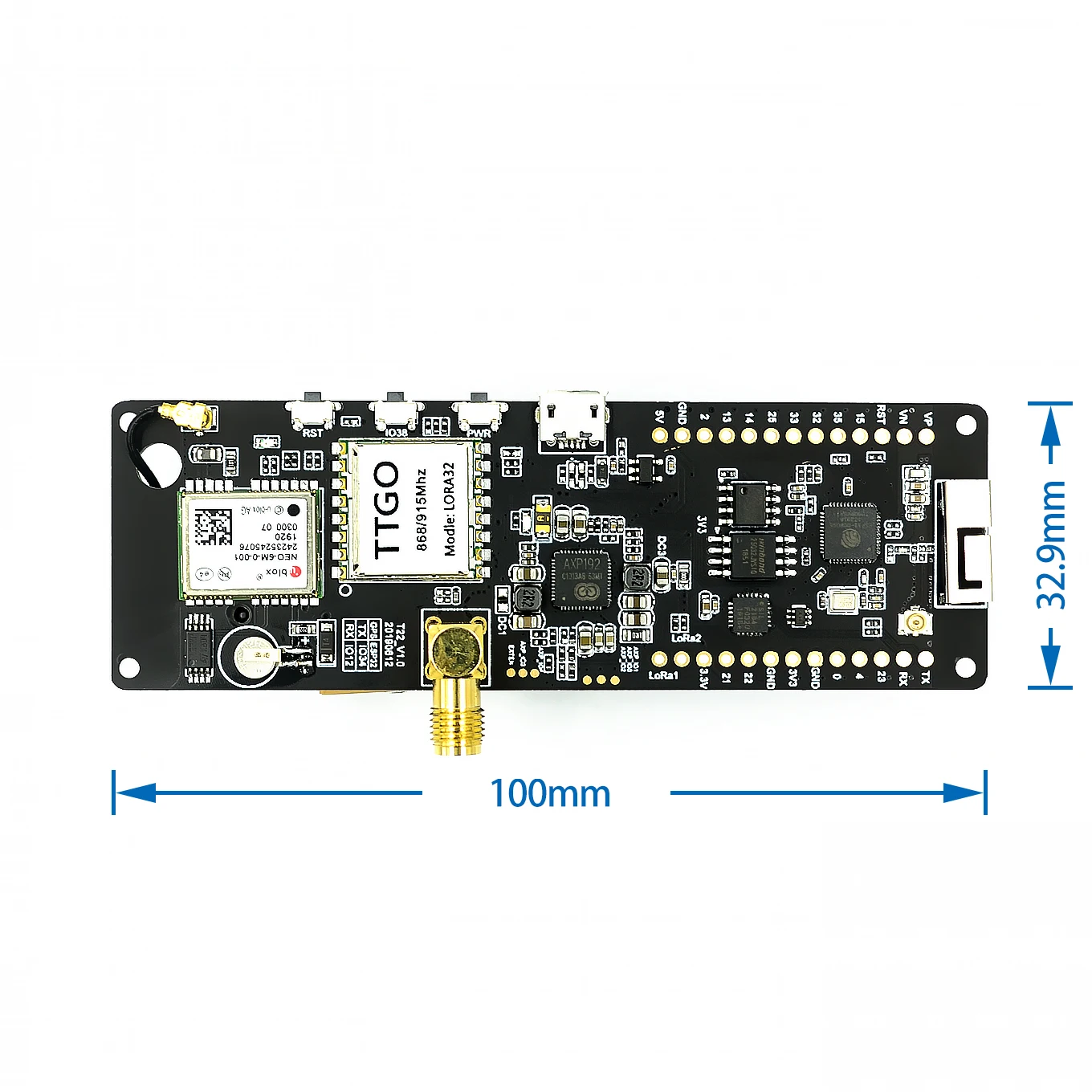 ESP32 433/868/915 МГц Беспроводная Wi-Fi модуль Bluetooth ESP 32 gps NEO-6M SMA LORA 32 18650 Батарея держатель с SoftRF