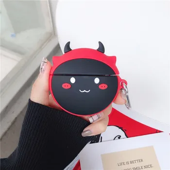 

3D Cute Cartoon Small Devil Silicone Earphones Case For Airpods Pro 3 Case Bluetooth Wireless Earphone Protective Cover Box