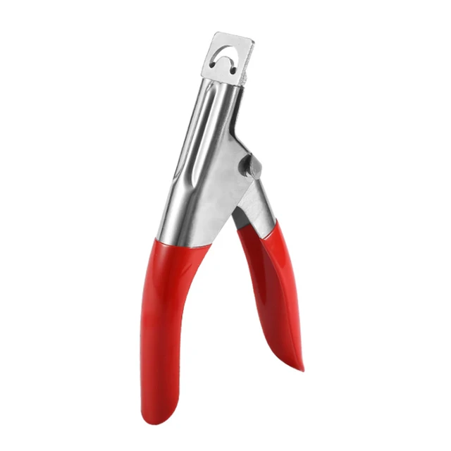 1pcs Fake Nail Cutter Nail Art Clipper Type U Shape False Tips Cutter Toe Nail File Foot Care Pedicure Nail Art Tool Red