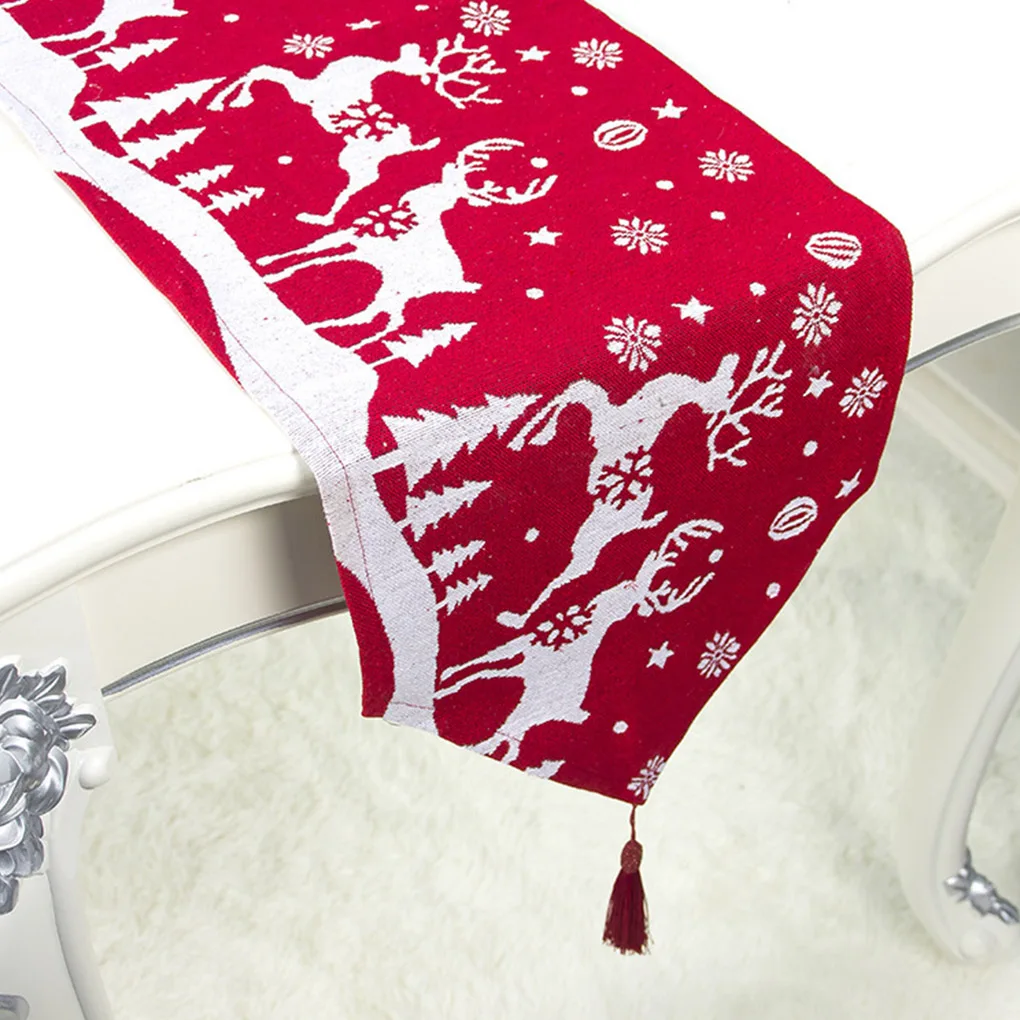 

Christmas Theme Table Runner Home Restaurant Festival Tablecloth Holiday Dining Table Ornament