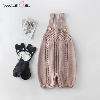 

WLG baby boys girls rompers toddler pink knitted wool romper newborn casual all match costume baby clothes 6-24 months