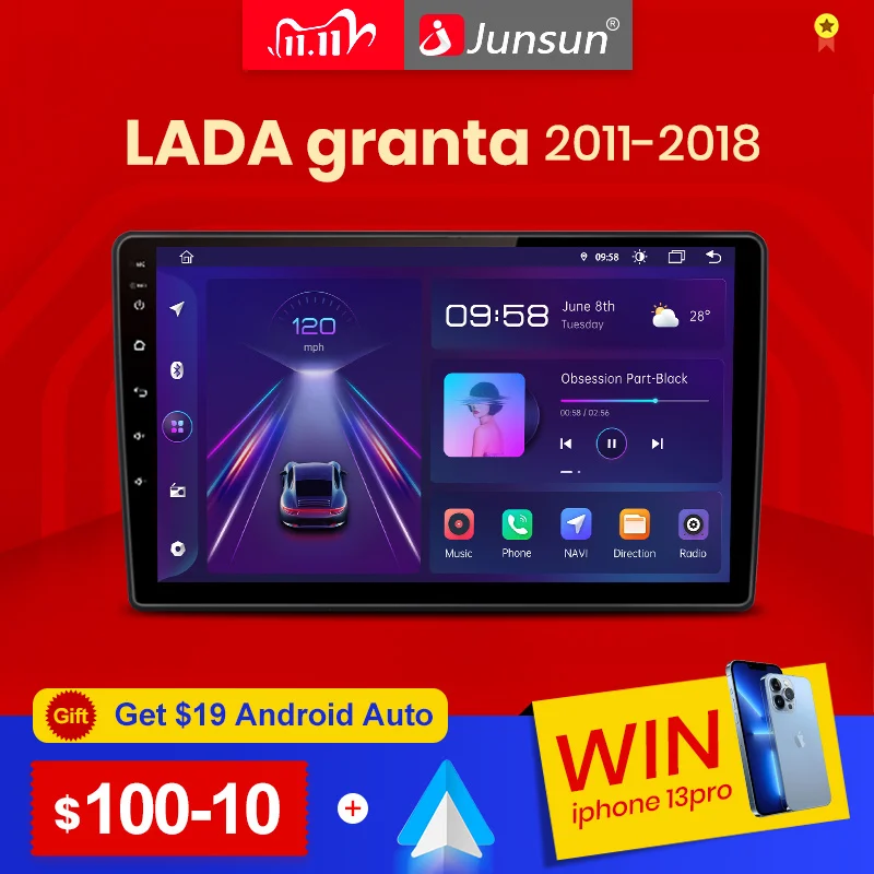 PROD 1005001388437541 Junsun V1pro AI Voice 2 din Android Auto Radio
for LADA Granta 2011-2018 Car Radio Multimedia GPS Track Carplay 2din
