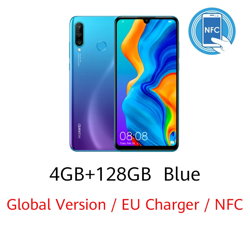 4GB 128GB Blue NFC Глобальная версия huawei P30 Lite 4GB 128GB смартфон 24MP тройной Камера s 32MP Фронтальная камера 6,15 ''Full Экран Kirin 710 18 Вт QC - Цвет: 4GB 128GB Blue NFC