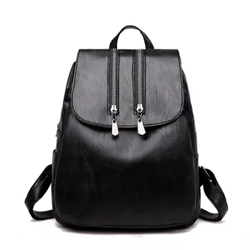 

2020 Backpack Large Capacity Schoolbag WOMEN'S Bag Fashion PU WOMEN'S Backpack clear backpack leather backpack