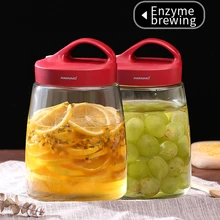 AMINNO Kimchi Jar With Cover Glass Storag Tank Contain Brewer, Enzyme Storage, Dry Goods Storage, Seasoning Storage, Etc.