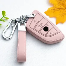 Funda de cuero llave de control remoto para coche para BMW 1 2 3 4 5 6 7 de la serie X1 X3 X4 X5 X6 F30 F34 F10 F07 F20 G30 F15 F16 protección