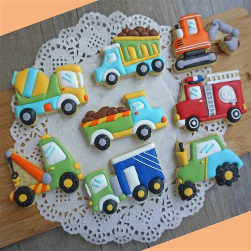 Moules A Fondant En Forme De Camion 8 Pieces Pour Vehicule Grue Voiture Camion De Pompiers Outils De Decoration De Gateaux A Faire Soi Meme Aliexpress