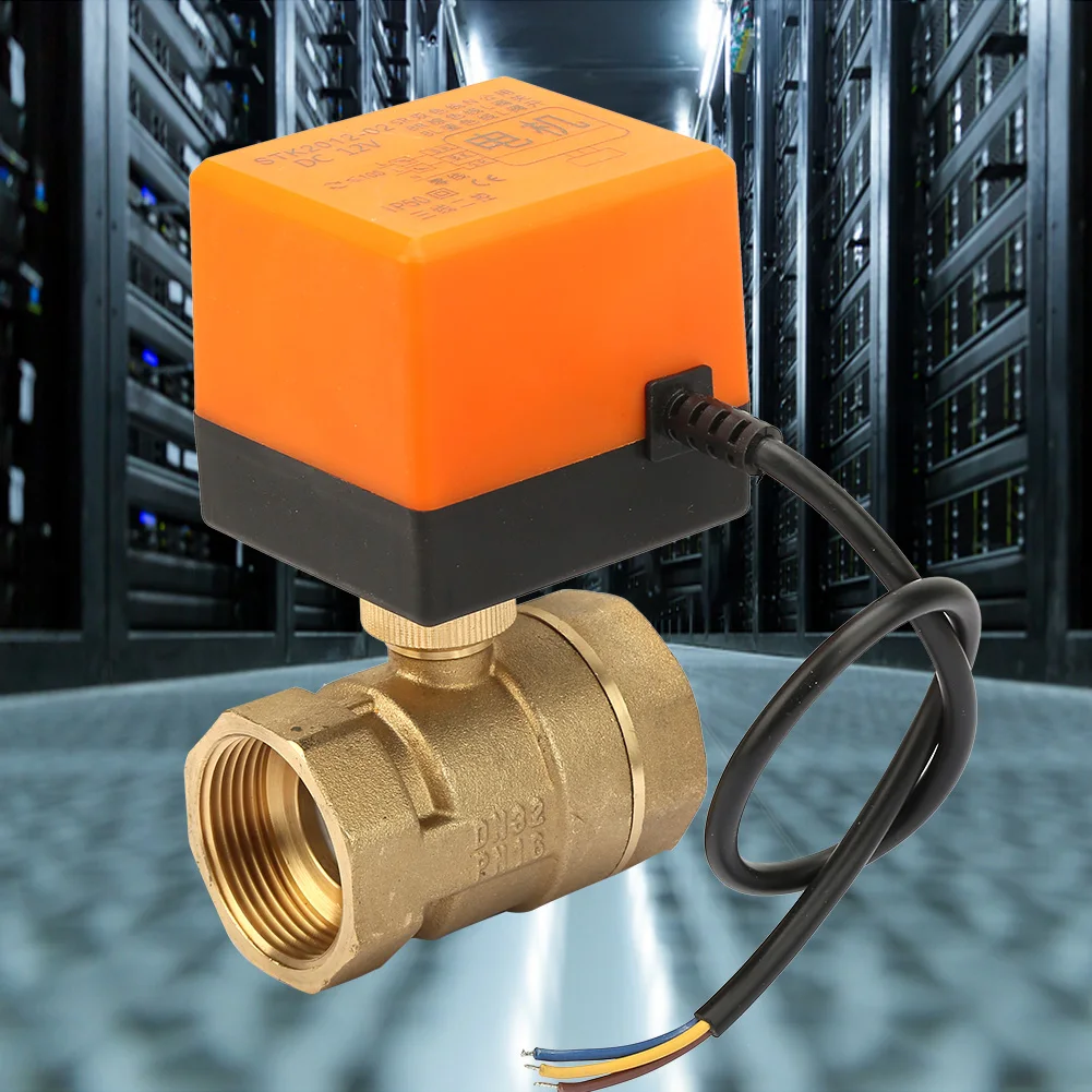 DC 12V 2 Way 3 провода латунный моторизованный шаровой клапан электрический клапан DN32 G1-1/" вращение резьбы для Eater газового масла