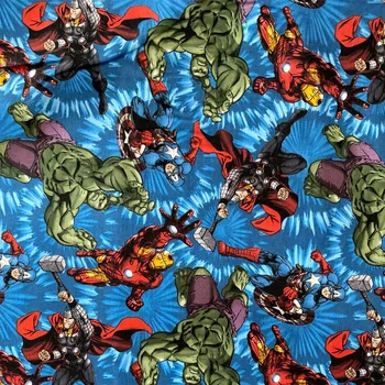 

105cm Width Marvel Super Hero Assemble Multicolor Cotton Fabric for Boy Clothes Hometextile Cushion Cover Curtain DIY