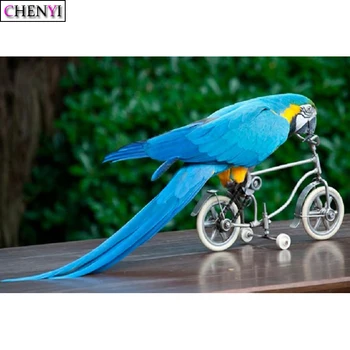 

CHENYI 5D Diamond Painting Full Drill Square Bicycle Mosaic Diamond Embroidery Parrot Cross Stitch Rhinestones Home Decor Modern