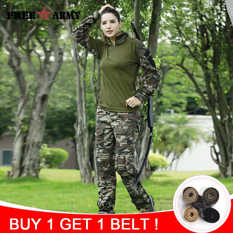 

Free Army Outdoor Expansion Sports Frog Suits Camouflage Sets Military Training Uniform Unisex Tactical Hunting Clothes Sets