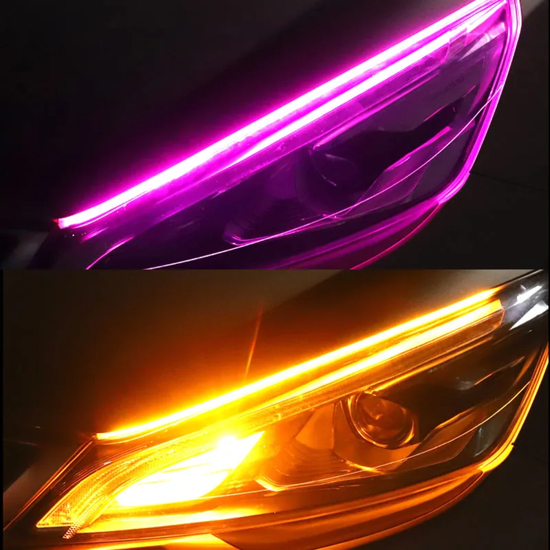 2x Ultrafine DRL светодиодный дневные ходовые огни авто течет указатель поворота