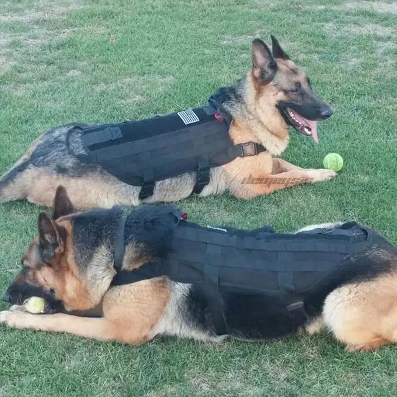 Тактический военный жилет для собак на открытом воздухе 1000D нейлон Molle Жилет для собак тренировочный охотничий камуфляж охотничьи жилеты для собак Одежда