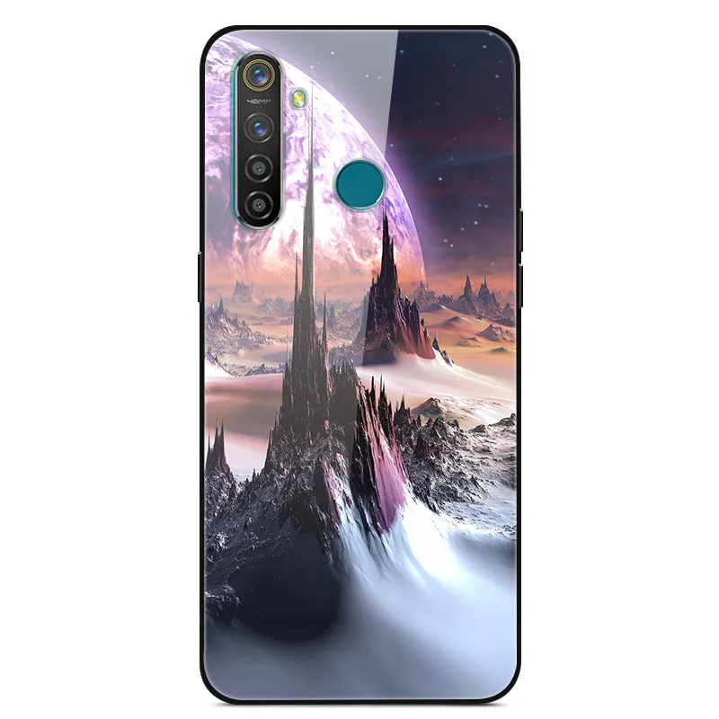 Чехол из закаленного стекла для OPPO Realme 5 Pro, чехол с изображением планеты космоса, чехол со стеклом для OPPO Realme 5 Pro Realme Q, чехол Realme5 Pro - Цвет: 09