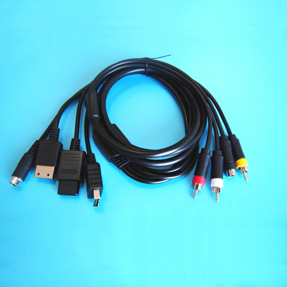 

20 PCS a lot Multi in 1 cable S Video Cable RCA AV Cord for Sega Saturn SS DreamCast PS1 PS2 SNES N64 NGC