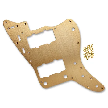 

FLEOR Gold Metal Pickguard Electric Guitar Scratch Plate 1Ply with Screws for Vintage US Jazzmaster Style Guitar Parts