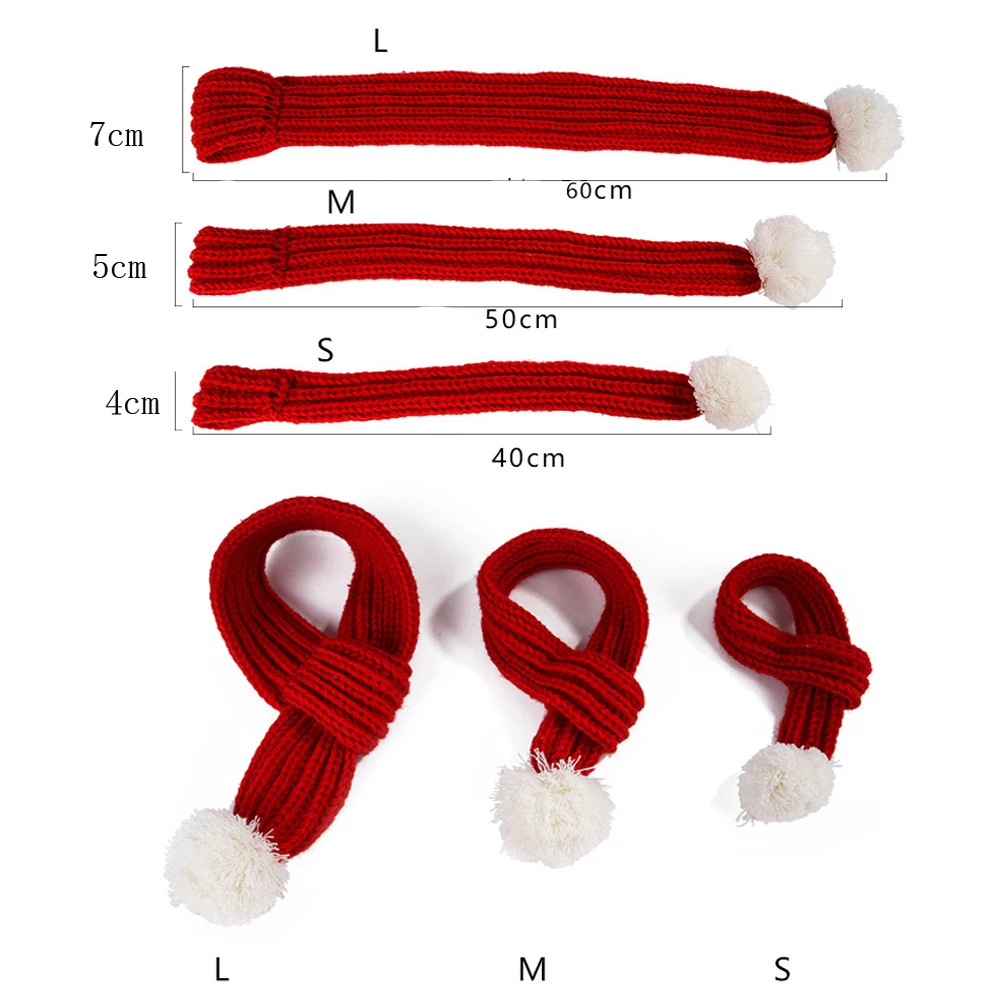 Бесплатная доставка, Красный вязаный шарф для собаки, ошейник, шейный платок для питомца, щенка, кошки, зимний шарф для шеи, подарок